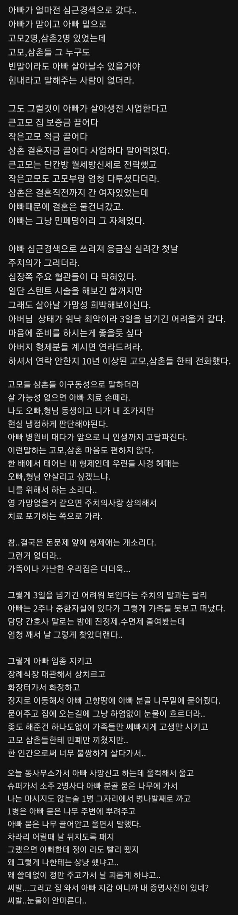 아버지를 떠나보낸 디씨인 썰