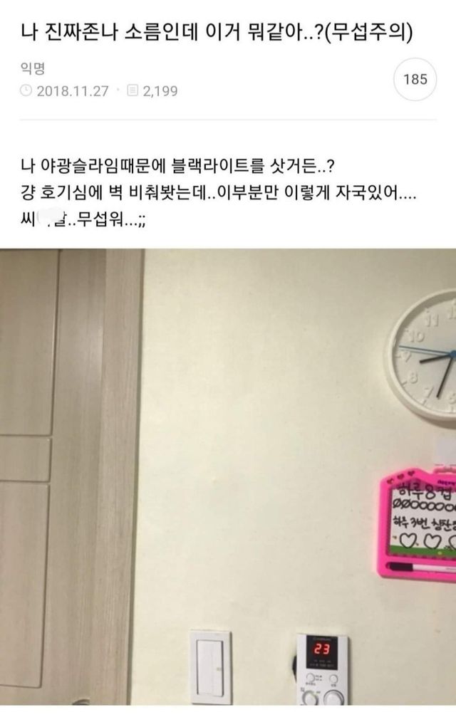 (소름)집에서 발견된 핏자국